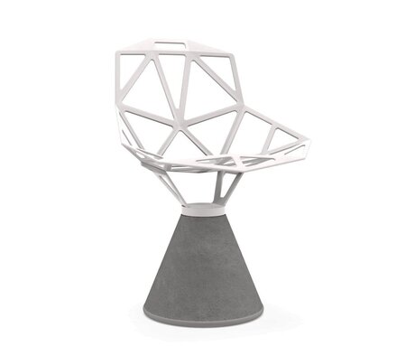 Magis Chair One Stuhl mit drehbarem Sitz - weiß lackierter Sitz - concrete natural