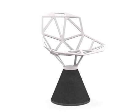Magis Chair One Stuhl mit drehbarem Sitz - weiß lackierter Sitz - concrete black