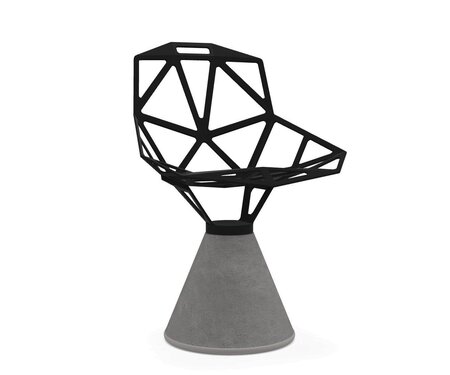 Magis Chair One Stuhl mit drehbarem Sitz - schwarz lackierter Sitz - concrete natural