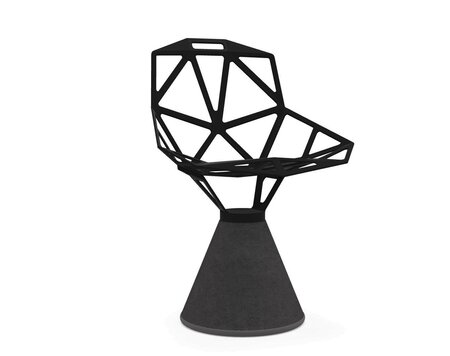Magis Chair One Stuhl mit drehbarem Sitz - schwarz lackierter Sitz - concrete black