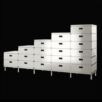 Magis Plus Unit modulares Schubkastensystem, einreihig, rot oder weiss