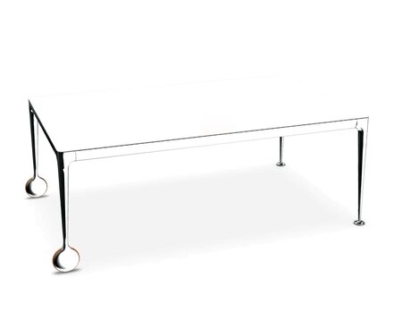Magis - Big Will Tisch mit Rollen - Weiss-Poliert / Breite: 200 cm; Höhe: 75 cm; Tiefe: 100 cm;