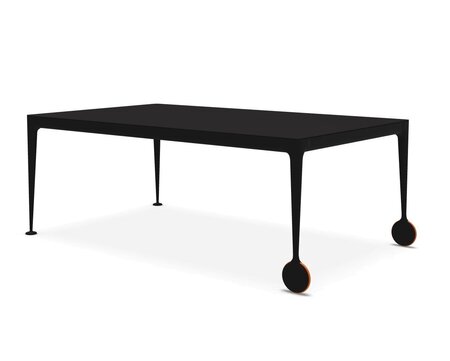 Magis - Big Will Tisch mit Rollen - Schwarz /   Breite: 200 cm; Höhe: 75 cm; Tiefe: 100 cm;