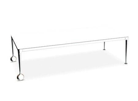 Magis - Big Will Tisch mit Rollen -   Weiss-Poliert / Breite: 280 cm; Höhe: 75 cm; Tiefe: 120 cm;