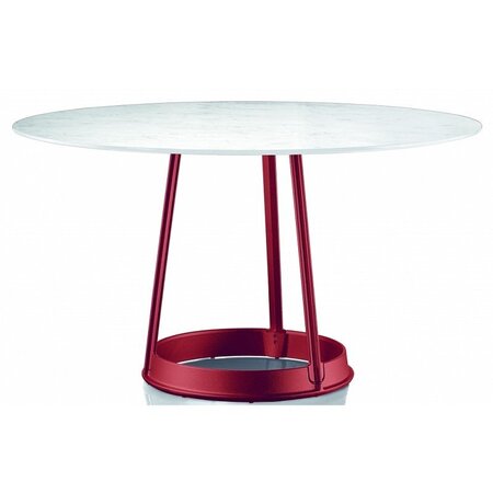 Magis Brut Tisch Round - Carrara Weiss - Red
