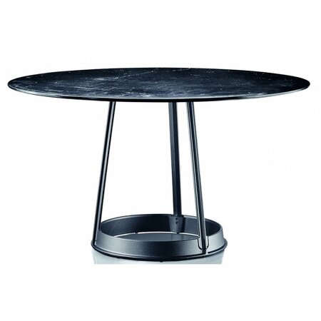 Magis Brut Tisch Round - Marquinia Schwarz - Schwarz