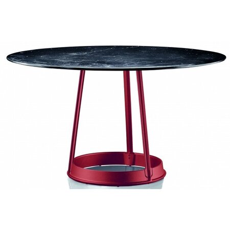Magis Brut Tisch Round - Marquinia Schwarz - Red