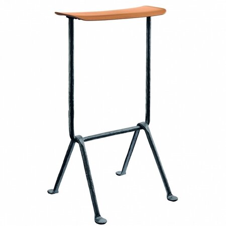 Magis Officina Barhocker 65 cm Leder - Natura - Anthrazitgrau