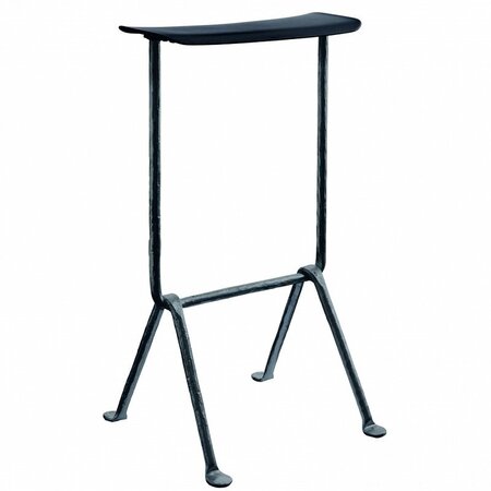 Magis Officina Barhocker 75 cm Leder - Schwarz - Anthrazitgrau