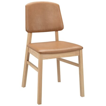 HANS K VERONA CHAIR-BLONDE STAIN LEATHER CAMEL