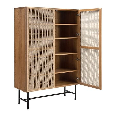 HANS K RACQUET CABINET OAK OILED- LEGS METAL
