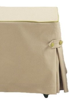 Milano Dizzy Pouf Bett 87 T.72 cm - Bezug mit Knöpfen, Bänder und Keder