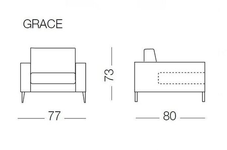 Milano Grace Sessel 77 T.80 H.73 cm