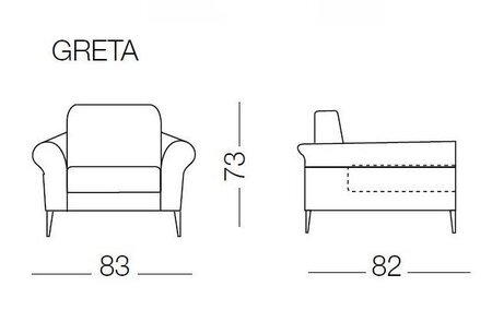 Milano Greta Sessel 83 T.82 H.73 cm