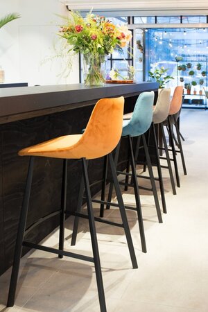 Dutchbone Franky Velvet Counter Stool
