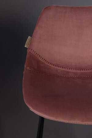 Dutchbone Franky Velvet Barstool - Old Pink