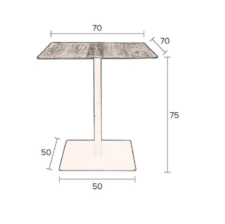 Dutchbone Braza Square Bistro Table