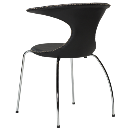Dan-Form FLAIR chair Black leather with chrome legs 