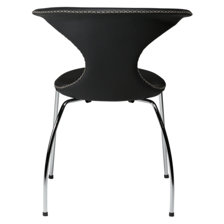 Dan-Form FLAIR chair Black leather with chrome legs 