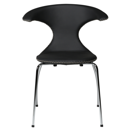 Dan-Form FLAIR chair Black leather with chrome legs 
