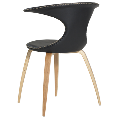Dan-Form FLAIR chair Black leather with oak legs