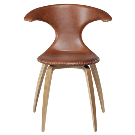 Dan-Form FLAIR chair Light brown leather with oak legs