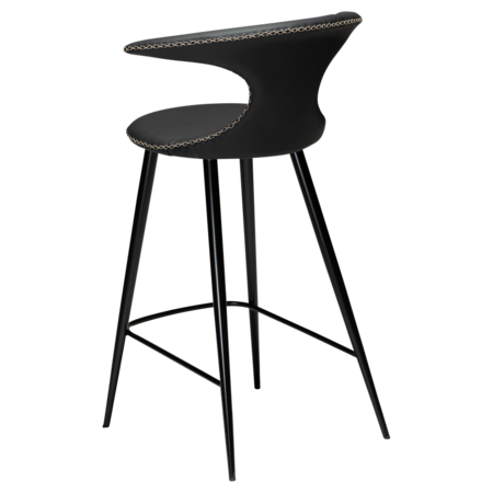 Dan-Form FLAIR counter stool Black leather with round black legs