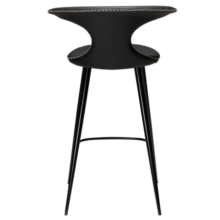 Dan-Form FLAIR counter stool Black leather with round black legs