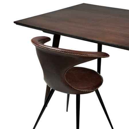 Dan-Form CU Table Copper table top rectangular with reclaimed elm legs