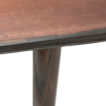 Dan-Form CU Table Copper table top rectangular with reclaimed elm legs