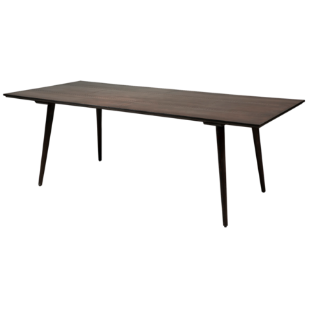 Dan-Form CU Table Copper table top rectangular with reclaimed elm legs