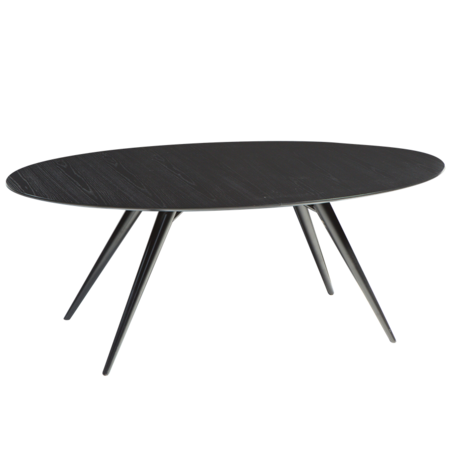 Dan-Form ECLIPSE table top Black stained ash table top oval with extension