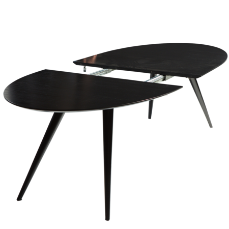 Dan-Form ECLIPSE table top Black stained ash table top oval with extension