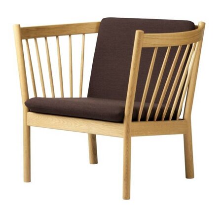 FDB Mobler J146 Sessel-Eiche, Natur, Lackiert - Wolle, Braun (4123)