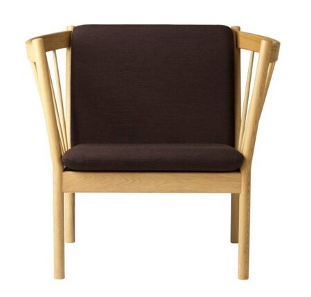 FDB Mobler J146 Sessel-Eiche, Natur, Lackiert - Wolle, Braun (4123)