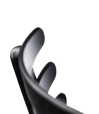 FDB Mobler J48 Esszimmerstuhl-Eiche, Schwarz, Gemalt - Leder, Schwarz (Sierra SI1001M)