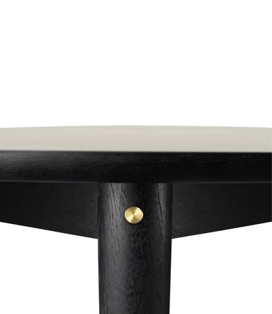 FDB Mobler C62 Bjørk Dining Table - Light Grey Linoleum Black Oak