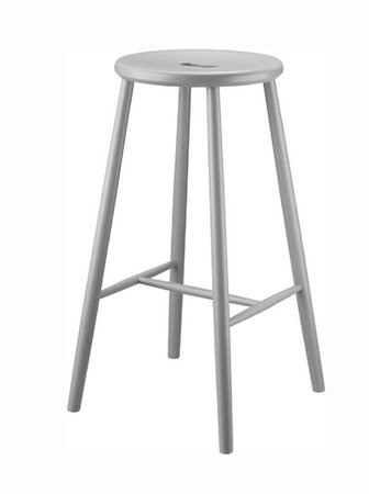 FDB Mobler J27B - Barstuhl H 75cm - Buche Grau