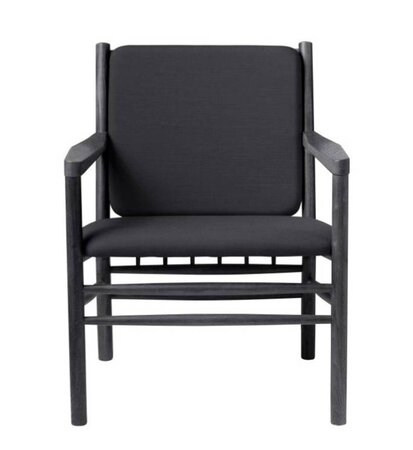FDB Mobler J147 Sessel-Eiche, Schwarz, Gemalt - Wolle, Dunkelgrau (04013) - Ga