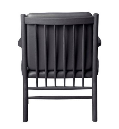 FDB Mobler J147 Sessel-Eiche, Schwarz, Gemalt - Leder, Semianilin, Schwarz