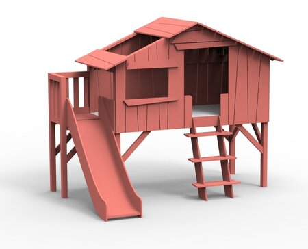 Mathy by Bols Treehouse Einzelbett-Plattform und Rutsche - Koraal