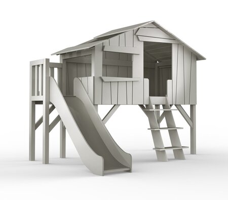 Mathy by Bols Treehouse Einzelbett-Plattform und Rutsche - Cement Grey