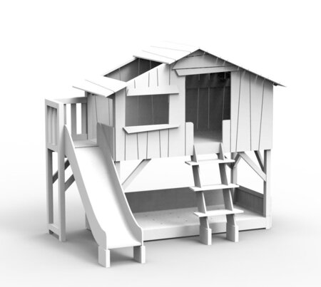 Mathy by Bols Treehouse Etagenbett-Plattform und Rutsche - White