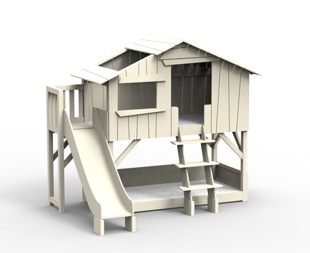 Mathy by Bols Treehouse Etagenbett-Plattform und Rutsche - Beige Ivory