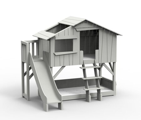 Mathy by Bols Treehouse Etagenbett-Plattform und Rutsche - Pearl Grey