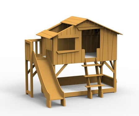 Mathy by Bols Treehouse Etagenbett-Plattform und Rutsche - Ocher