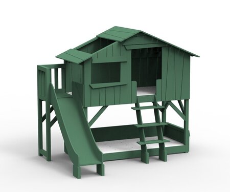 Mathy by Bols Treehouse Etagenbett-Plattform und Rutsche - Jungle Green