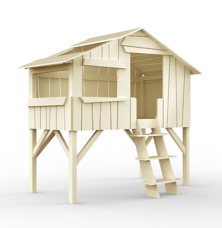 Mathy by Bols Treehouse Einzelbett mit Rutsche - Beige Ivory