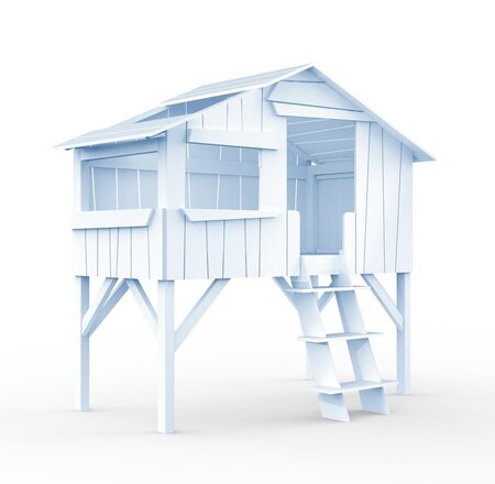 Mathy by Bols Treehouse Einzelbett mit Rutsche - Powder Blue