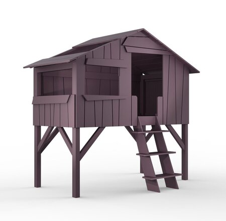 Mathy by Bols Treehouse Einzelbett mit Rutsche - Cuberdon Purple